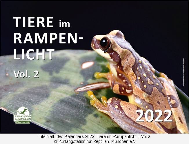 Kalender 2022 der Auffangstation für Reptilien, München e.V.
