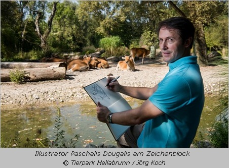  Paschalis Dougalis malt Tiere im Tierpark Hellabrunn  