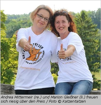 Vorstand des Vereins Katzentatzen - 1. Vorsitzende Andrea Mittermeir und 2. Vorsitzende Marion Gleißner