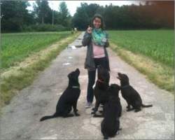 Eva Bulla mit 3 Hunden 